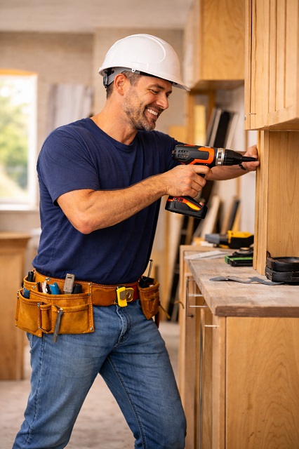 business insurance contractor at work image